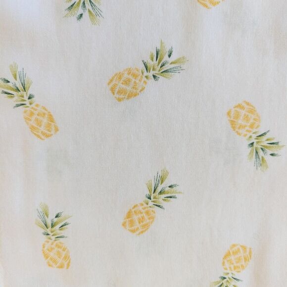 Love Notes crop pineapple tie front button front shirt sz S - Picture 5 of 8